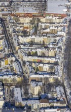 Aerial view, residential area Brunnenstraße, Nordmarkt, Dortmund, Ruhr area, North