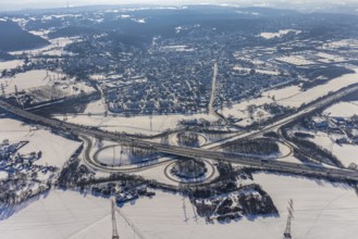 Aerial view, motorway junction Dortmund-Witten, A45 and A44, Persebeck, Dortmund, Ruhr area, North