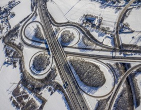 Aerial view, motorway junction Dortmund-Witten, A45 and A44, Persebeck, Dortmund, Ruhr area, North