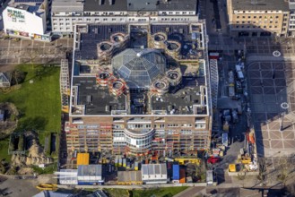 Aerial view, construction site and renovation town hall, city, Dortmund, Ruhr area, North