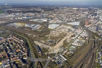 Aerial view, industrial estate of Union Gewerbehof GmbH Rheinische Straße, ZukunftsCampus, Union