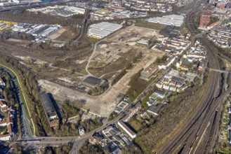 Aerial view, industrial estate of Union Gewerbehof GmbH Rheinische Straße, ZukunftsCampus, Union