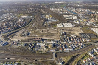 Aerial view, industrial estate of Union Gewerbehof GmbH Rheinische Straße, ZukunftsCampus, Union