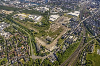 Aerial view, industrial estate of Union Gewerbehof GmbH, Rheinische Straße, ZukunftsCampus,