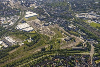 Aerial view, industrial estate of Union Gewerbehof GmbH, Rheinische Straße, ZukunftsCampus,