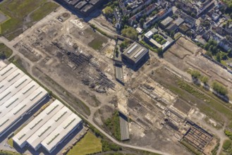 Aerial view, industrial estate of Union Gewerbehof GmbH, Rheinische Straße, ZukunftsCampus,