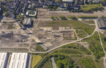 Aerial view, industrial estate of Union Gewerbehof GmbH, Rheinische Straße, ZukunftsCampus,