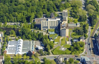 Aerial view, Klinikum Nord Dortmund, DEPOT cultural centre, harbour, Dortmund, Ruhr area, North