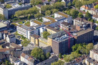 Aerial view, construction site at Dortmund Clinic, city, Dortmund, Ruhr area, North