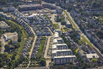 Aerial view, new development area at Ostbahnhof and new construction Kaiserquartier, City,