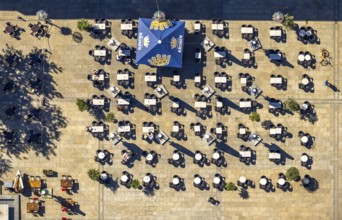 Aerial view, outdoor gastronomy Alter Markt, City, Dortmund, Ruhr area, North Rhine-Westphalia,