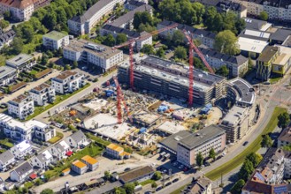 Aerial view, construction site for new residential buildings Kaiserquartier, Kaiserbrunnen,