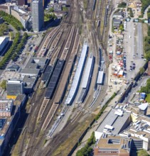 Aerial view, construction work at Dortmund main station, Nordmarkt, Dortmund, Ruhr area, North