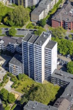 Aerial view, high-rise building Heiligegartenstraße, City, Dortmund, Ruhr area, North