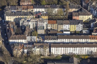 Aerial view, building sin in the classic perimeter block development, penthouse, Dorotheenstraße,