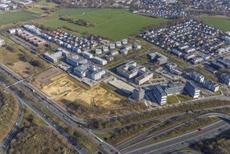Aerial view, industrial estate Stockholmer Allee, Westfalendamm, Dortmund, Ruhr area, North