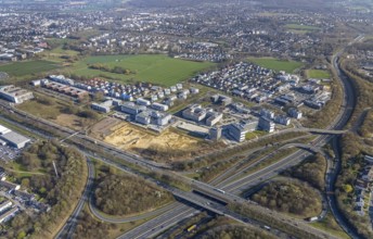 Aerial view, industrial estate Stockholmer Allee, Westfalendamm, Dortmund, Ruhr area, North