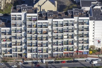 Aerial view, Hannibal I building, Bornstraße, Borsigplatz, Dortmund, Ruhr area, North