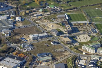 Aerial view, training ground Borussia Dortmund BVB, former barracks area of Napier Barracks