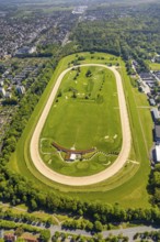 Aerial view, racecourse Dortmund with golf course, golf club GolfRange Dortmund, golf course at the