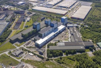 Aerial photo, thyssenkrupp Steel Europe, Borsigplatz, Dortmund, Ruhr area, North Rhine-Westphalia,