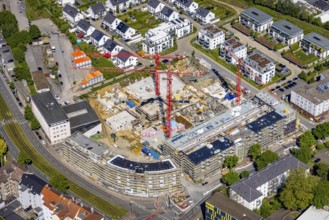 Aerial view, construction site for new residential buildings Kaiserquartier, Kaiserbrunnen,