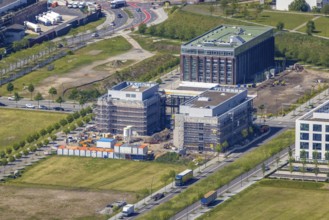 Aerial view, Phönix Arcaden office building and commercial building, Antonio-Segni-Straße,