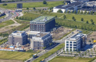 Aerial view, Phönix Arcaden office building and commercial building, Antonio-Segni-Straße,
