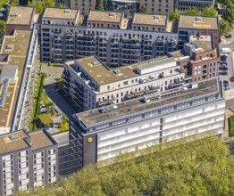 Aerial view, Berswordt-Quartier, Berswordt-Carrée, Berswordtstraße, Westfalenhalle, Dortmund, Ruhr