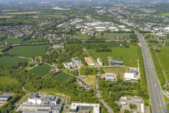 Aerial view, construction site and new construction office quarter Sebrathweg, Eichlinghofen,