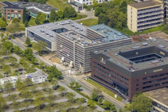 Aerial view, Dortmund University of Technology and Technology Park, construction site and new