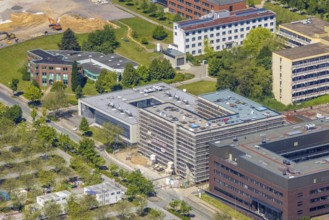 Aerial view, Dortmund University of Technology and Technology Park, construction site and new