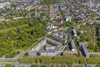 Aerial view, Berswordt-Quartier, Berswordt-Carrée, Berswordtstraße, Westfalenhalle, Dortmund, Ruhr