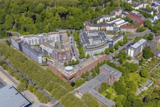 Aerial view, Berswordt-Quartier, Berswordt-Carrée, Berswordtstraße, Westfalenhalle, Dortmund, Ruhr