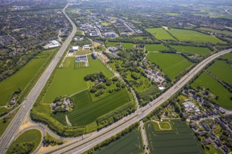 Aerial view, Dortmund University of Technology and Dortmund Technology Park, construction site and