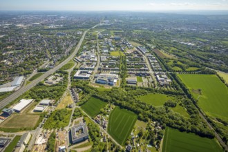 Aerial photograph, Dortmund University of Technology and Dortmund Technology Park, Oespel,