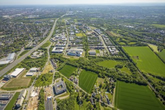 Aerial view, Dortmund University of Technology and Dortmund Technology Park, Oespel, Dortmund, Ruhr