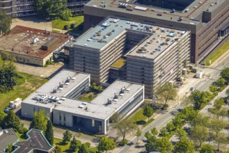 Aerial view, Dortmund University of Technology and Technology Park, construction site and new