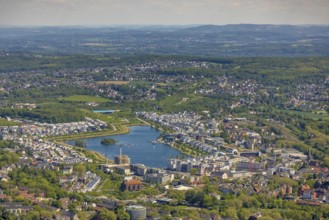 Aerial view, Phoenix-See, Ruhrallee, Dortmund, Ruhr area, North Rhine-Westphalia, Germany, DE,