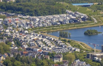 Aerial view, Phoenix-See, Ruhrallee, Dortmund, Ruhr area, North Rhine-Westphalia, Germany, DE,