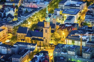 Aerial view, evang. Reinoldikirche, Evang. Stadtkirche St. Marien, City, Dortmund, Ruhr area, North