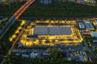 Aerial photography, Dachser SE, freight forwarding service, Dorstfelder Brücke, Dortmund, Ruhr