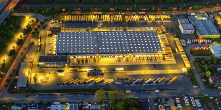 Aerial photography, Dachser SE, freight forwarding service, Dorstfelder Brücke, Dortmund, Ruhr