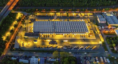 Aerial photography, Dachser SE, freight forwarding service, Dorstfelder Brücke, Dortmund, Ruhr