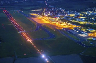 Aerial photo, Dortmund Airport, DTM, Wickede, Dortmund, Ruhr area, North Rhine-Westphalia, Germany,