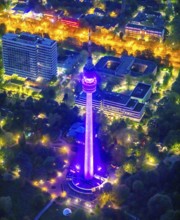 Aerial view, Florian Tower in Westfalenpark, Ruhrallee, Dortmund, Ruhr area, North