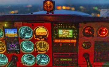 Aerial photography, aeroplane cockpit, Hörde, Dortmund, Ruhr area, North Rhine-Westphalia, Germany,