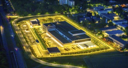 Aerial view, Deutsche Federal Bank branch, Aplerbeck, Dortmund, Ruhr area, North Rhine-Westphalia,