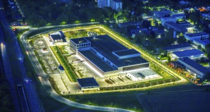 Aerial view, Deutsche Federal Bank branch, Aplerbeck, Dortmund, Ruhr area, North Rhine-Westphalia,