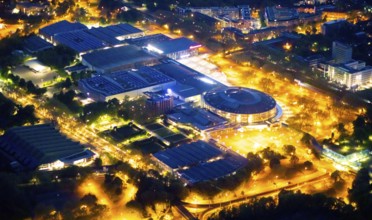 Aerial photography, Westfalenhallen, Westfalenhalle, Dortmund, Ruhr area, North Rhine-Westphalia,